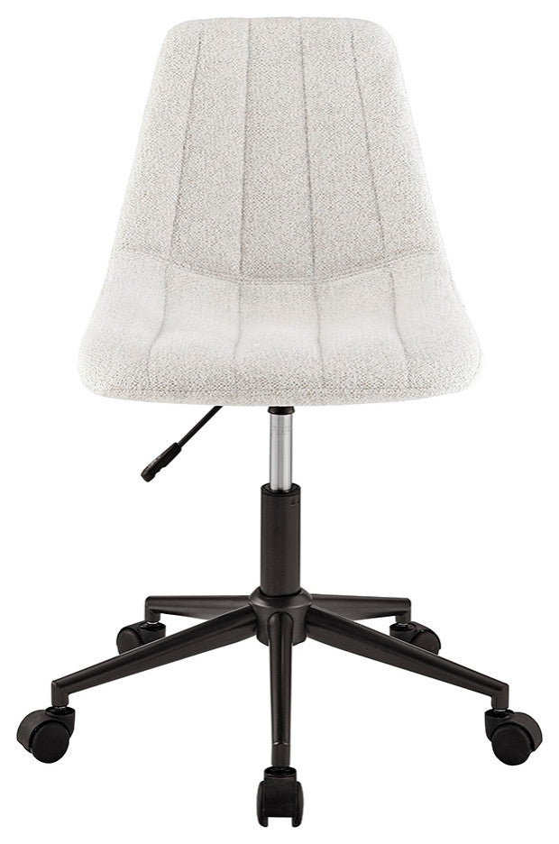 Robert PU Swivel Office Chair, Posh Ivory, Fabric