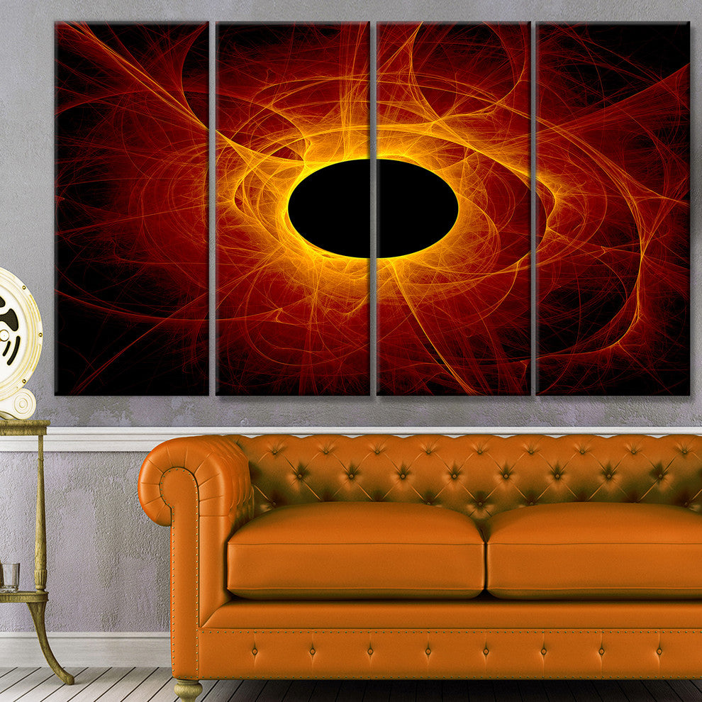 The Eye of God Digital Art, Abstract Wall Art Canvas, 48"x28", 4 Panels