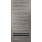 Solid French Door 30 x 84 | Planum 0012 Grey Matte with| Bathroom