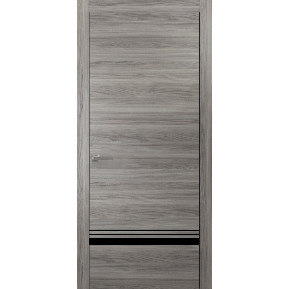 Solid French Door 30 x 84 | Planum 0012 Grey Matte with| Bathroom