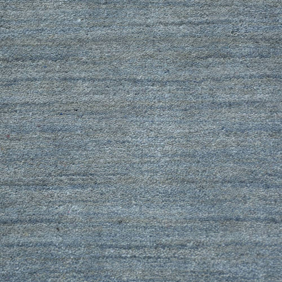 HAND KNOTTED LOOM WOOL ECO - FRIENDLY AREA RUGS  - Light Blue,Contemporary