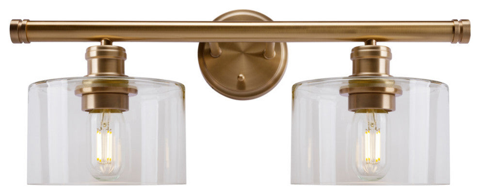 2-Light Bath Vanity Light, Soft Gold