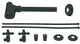 European Pedestal Lavatory Kit - Cross Handles In Powder Coated Flat Black