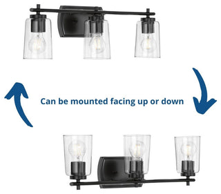 Adley Collection 3-Light Bath and Vanity, Black