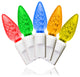 35 C6 Multi Colored LED Lights 4" Spacing On White Wire