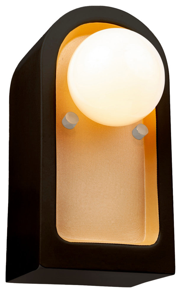 Arcade Wall Sconce, Carbon Matte Black With Champagne Gold