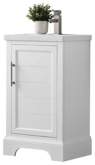 Vanity Art Bathroom Vanity With Sink & Top, White, 20", White Ceramic