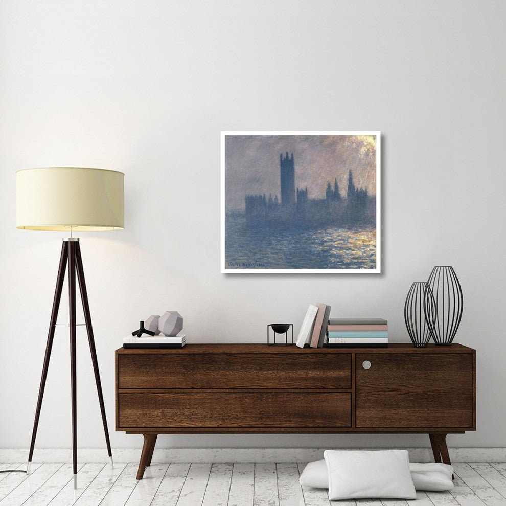 "Houses of Parliament, Sunlight Effect, 1903" Paper Art, 38"x34"