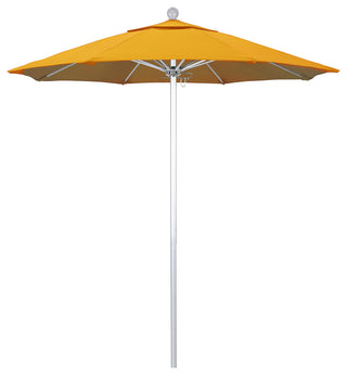 7.5' Silver Anodized Push Lift Aluminum Umbrella, Lemon Olefin