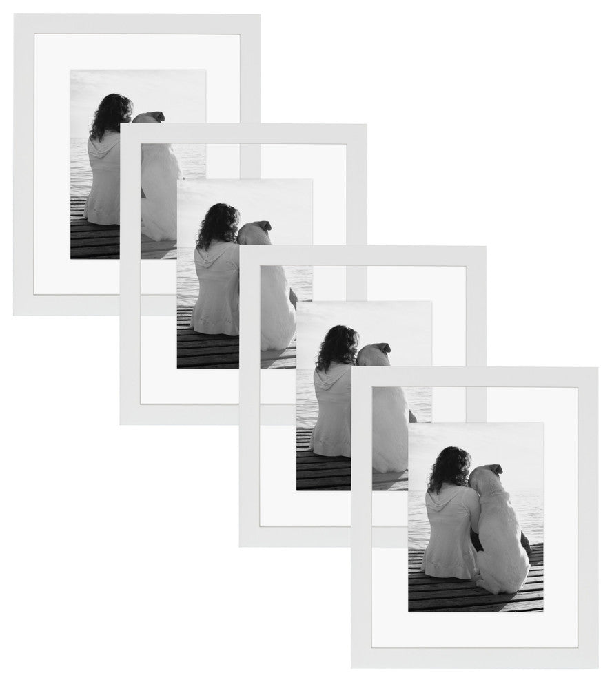Gallery Float Glass Picture Frame Set, Black 8x10 Float, White, 8x10 Float