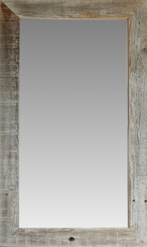 Rustic Mirror, Homestead Flat Barnwood Mirror, 30"x36"