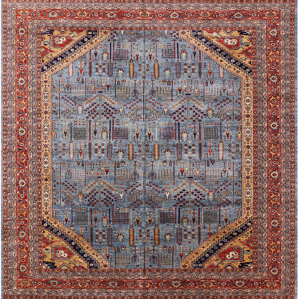 Ahgly Company Indoor Square Mid-Century Modern Area Rugs, 5' Square