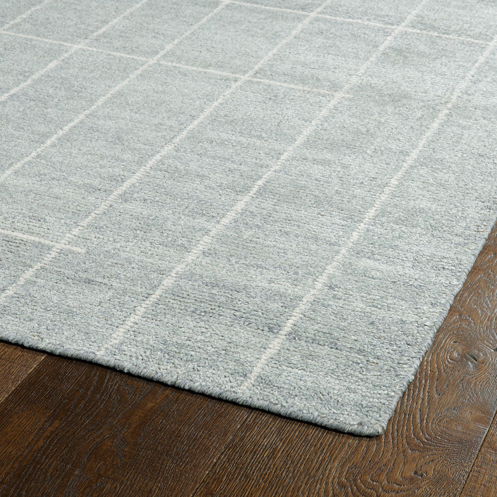 Kaleen Hand Woven Solitaire Glacier Bamboo Silk Rug, 4''x6''