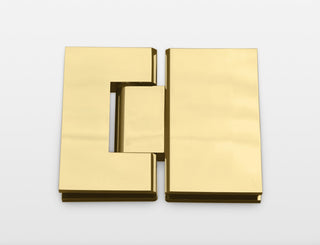 78"x41.25" Frameless Towel Bar Shower Door Glass Hinge, Polished Brass
