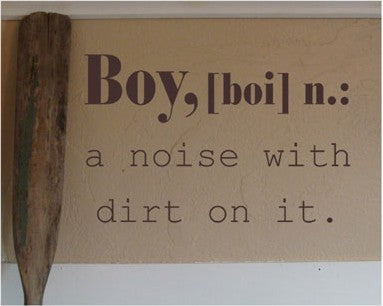 Boy Definition Wall Decal, 16", Grey