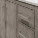 Hugo Carrara White Marble Countertop Vanity in Gray Oak with Chrome Hardware, 48", Vanity Only