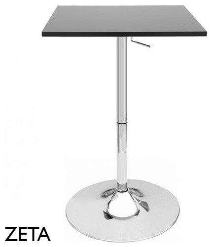 Modern Home Zeta Contemporary Adjustable Height 24" Bar Table - Polished Chrome