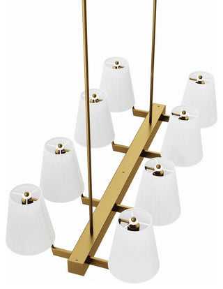 Enthrall 8-Light Chandelier, White Satin Brass