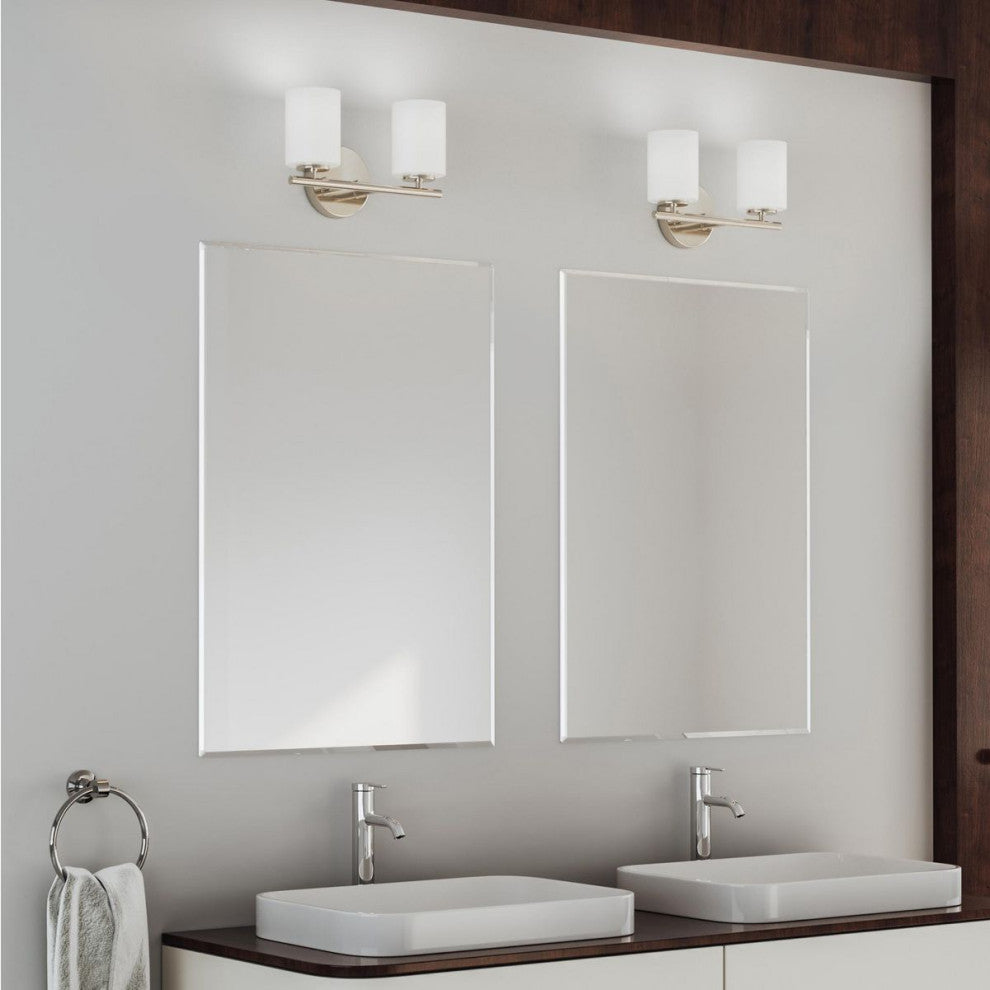 Replay 2-Light Bath Light, Brushed Nickel