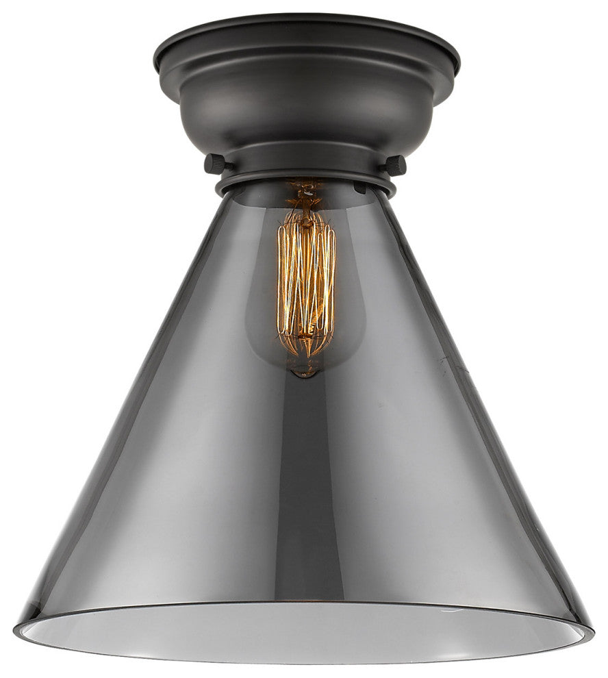 Innovations 623-1F-BK-G43-L Cone 12" 1 Light 12" Flush Mount, Matte Black