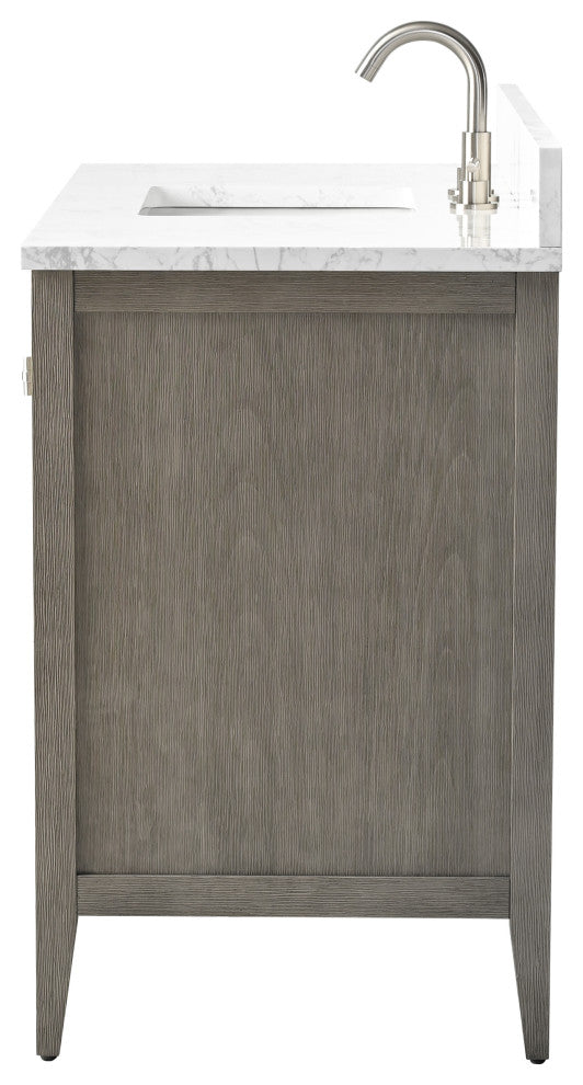 Vanity Art Freestanding Vanity, Driftwood Gray, 48", Single Sink, Brushed Nickel