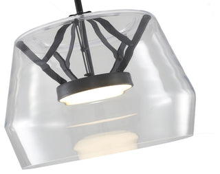 1-Light Black LED Pendant With A Clear Glass Shade