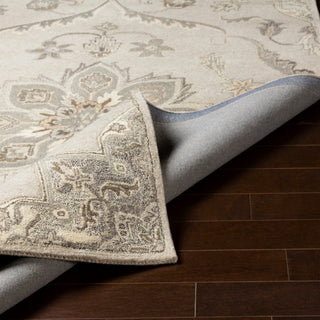 Caesar Traditional Taupe Area Rug, 6'x9' Oval