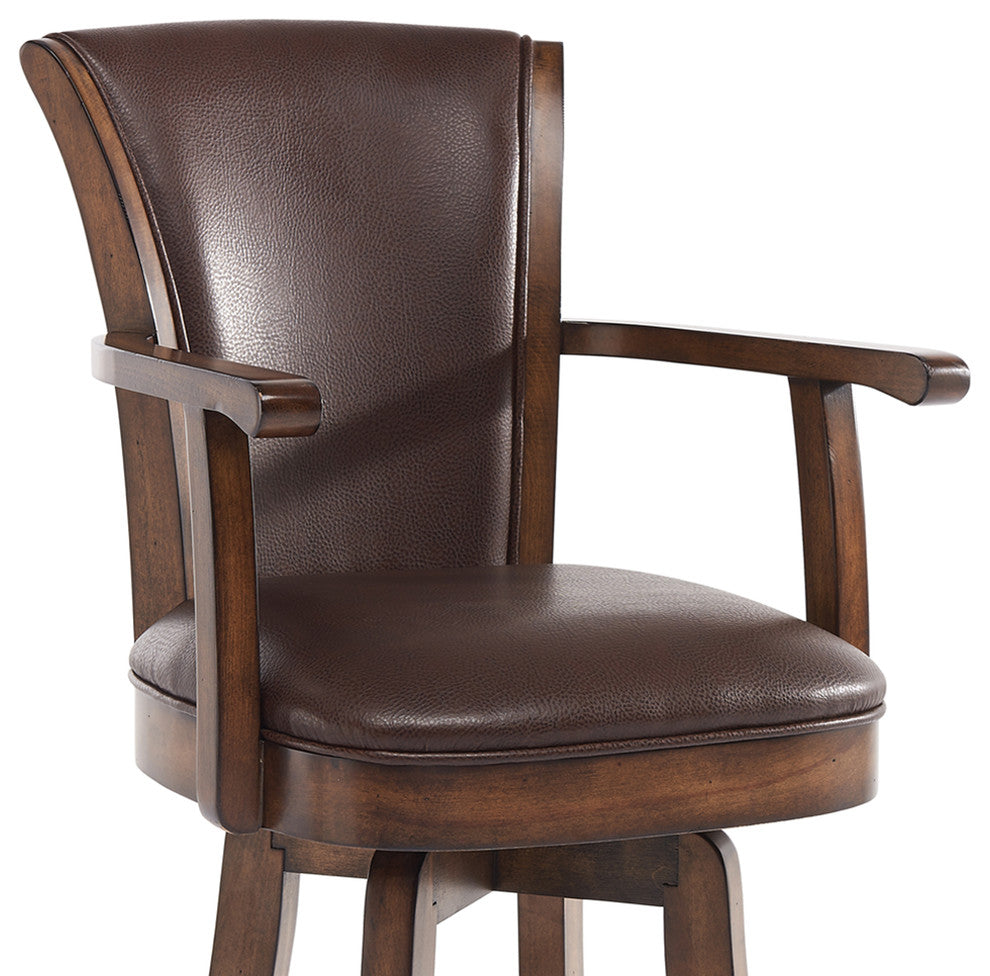 Raleigh Arm Swivel Wood Stool, Chestnut, Kahlua, Counter Height