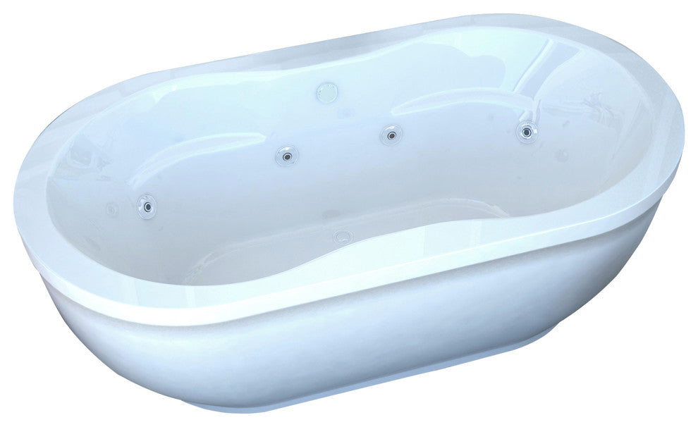 Atlantis Whirlpools Embrace 34 x 71 Oval Freestanding Whirlpool Jetted Bathtub