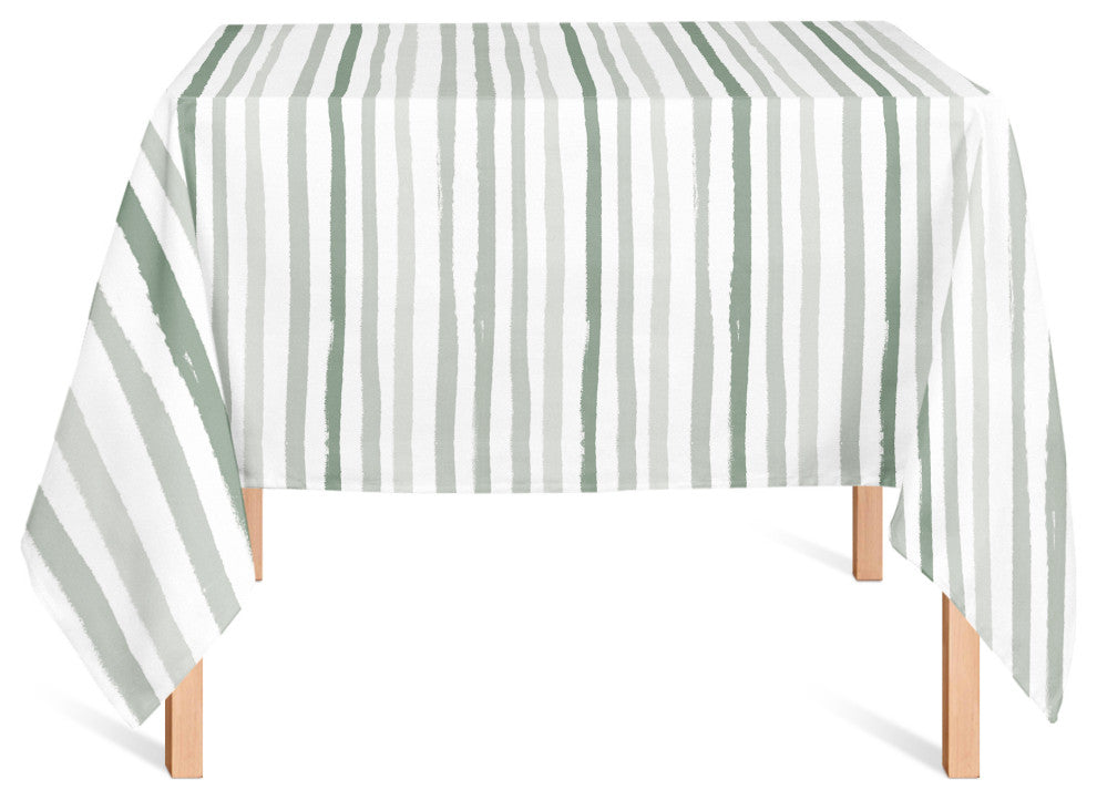 Vertical Strokes Green 2 58x58 Tablecloth