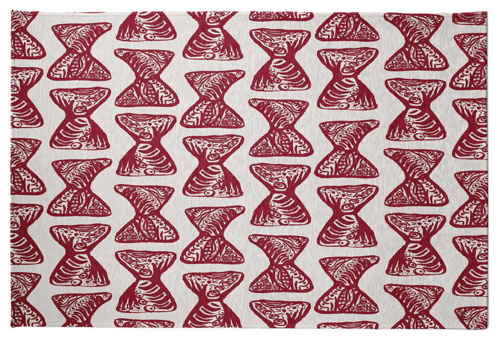 Bongo Rhythm Rug, Red, 3'x5'