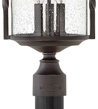 Hinkley Outdoor Casa Post Top/Pier Mount, Olde Black With Clear Seedy