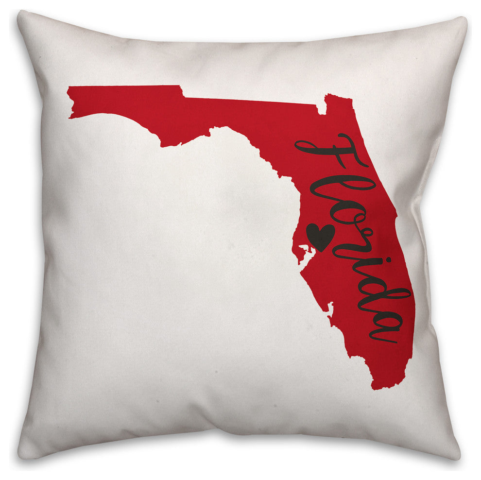 Red and Black Florida Pride 16x16 Spun Poly Pillow