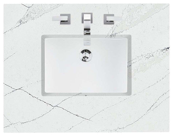 Bristol 36" Single Vanity Bright White, Ethereal Noctis Quartz