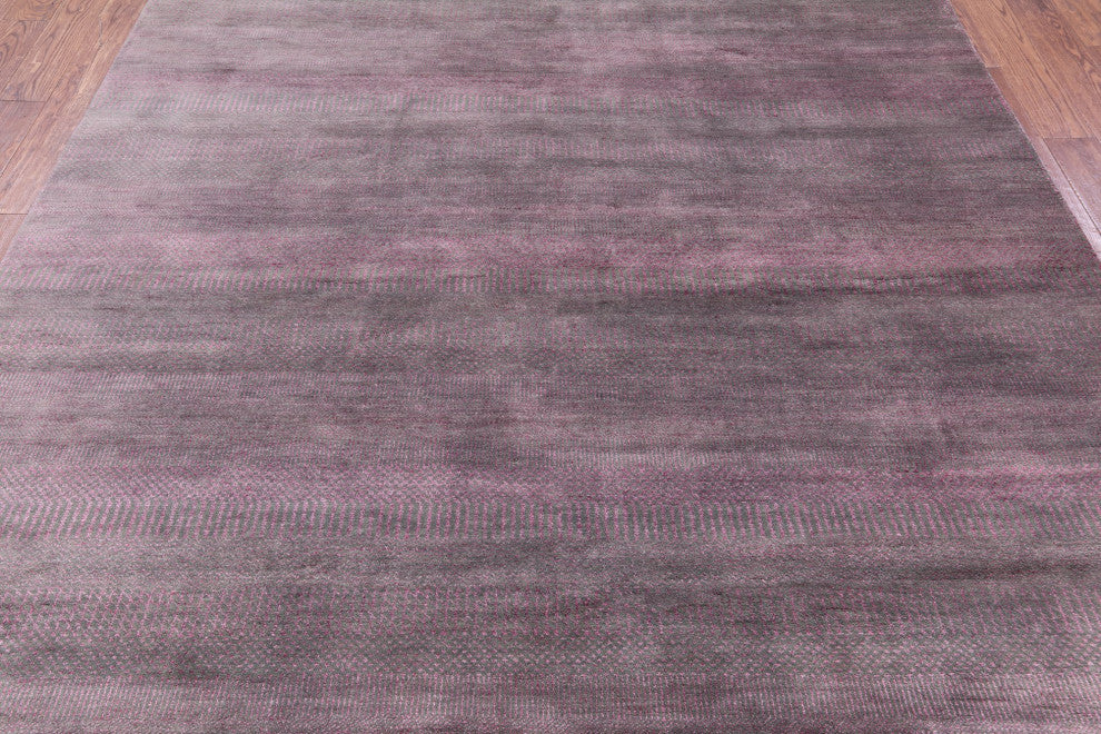 7' 10" X 10' 2" Wool and Silk Handmade Savannah Grass Rug Q11429