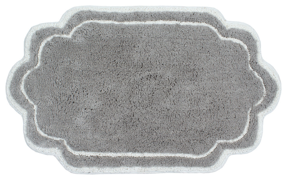 Allure Collection Absorbent Cotton Machine Washable Rug 21"x34", Gray