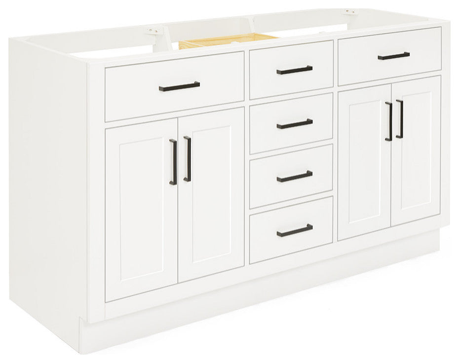 ARIEL Hepburn 60" Double Sink Base Cabinet, White