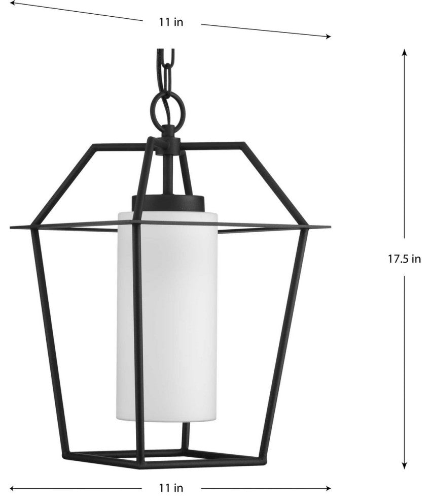 Chilton Collection 17-1/2" 1-Light Textured Black Outdoor Hanging Lantern