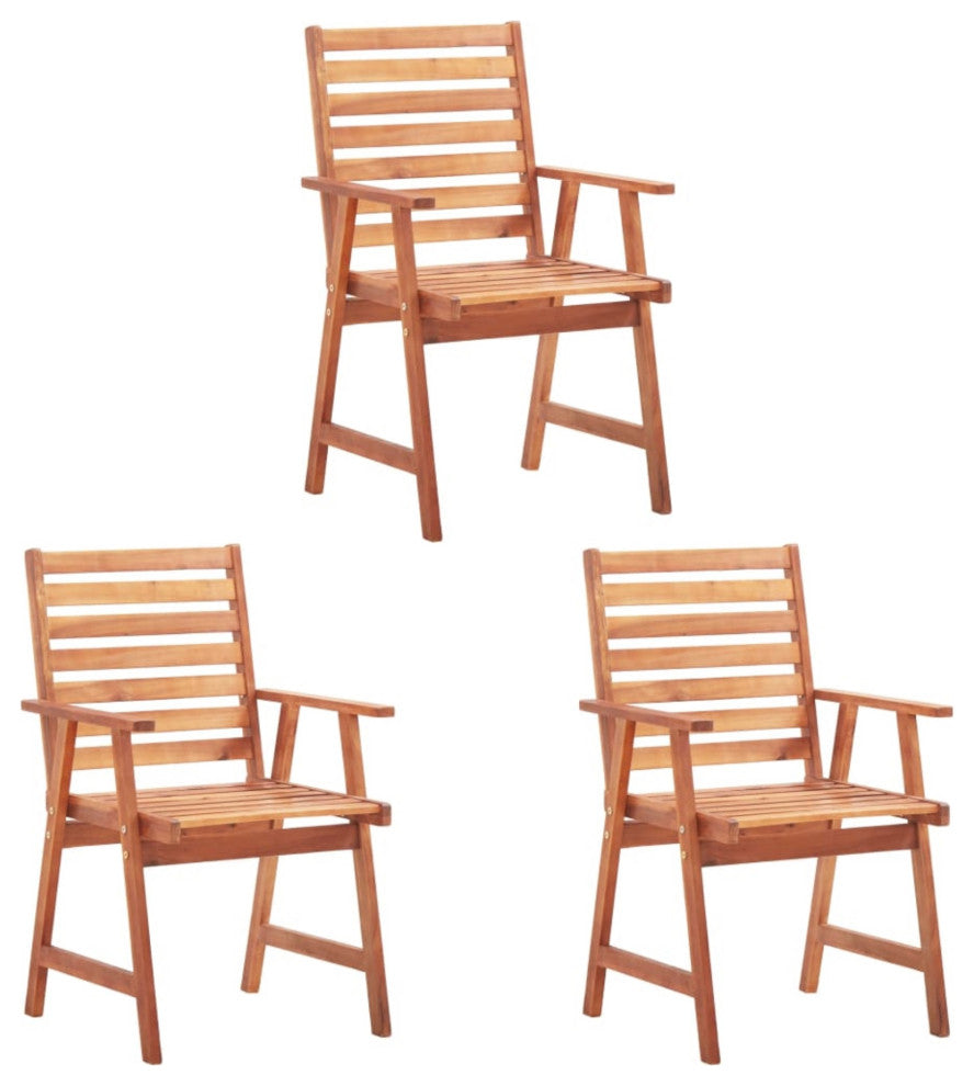 Vidaxl Outdoor Dining Chairs 3-Piece Solid Acacia Wood