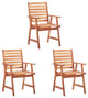 Vidaxl Outdoor Dining Chairs 3-Piece Solid Acacia Wood