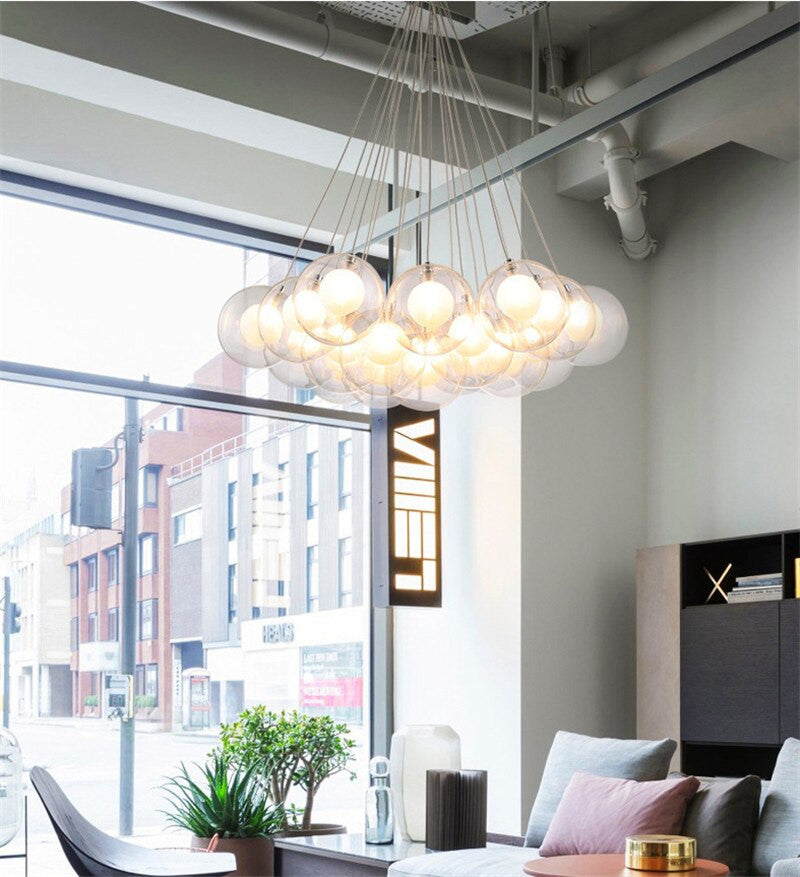 MIRODEMIÂ® Le Bar-sur-Loup Glass Balloons Design Chandelier, 13 Heads