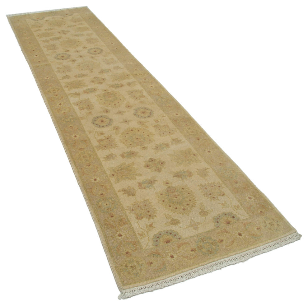 Rug N Carpet - Handmade Oriental 2' 7" x 9' 5" Runner Oushak Area Rug