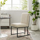 Tufted Side Dining Chair, Fabric, Metal, Beige, Modern, Cafe Bistro Restaurant