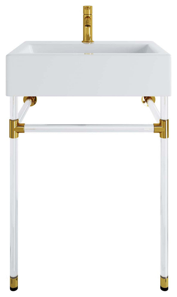 Sink Vanity Cabinet, Wall Mount, White, Ceramic, Stainless, Modern, Bathroom