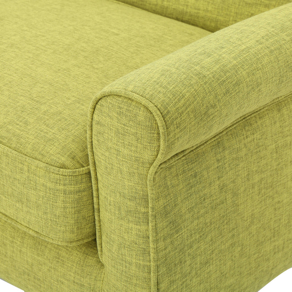 GDF Studio Mia Mid Century Modern Fabric Loveseat, Muted Green