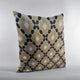 Plutus Velvet Majestic Gold, Black, Cream Handmade Luxury Pillow, 22"x22"