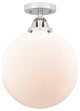 Beacon Semi-Flush Mount, Polished Chrome, Matte White, Matte White