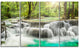 "Kanchanaburi Erawan Waterfall" Canvas Photo Print, 4 Panels, 48"x28"