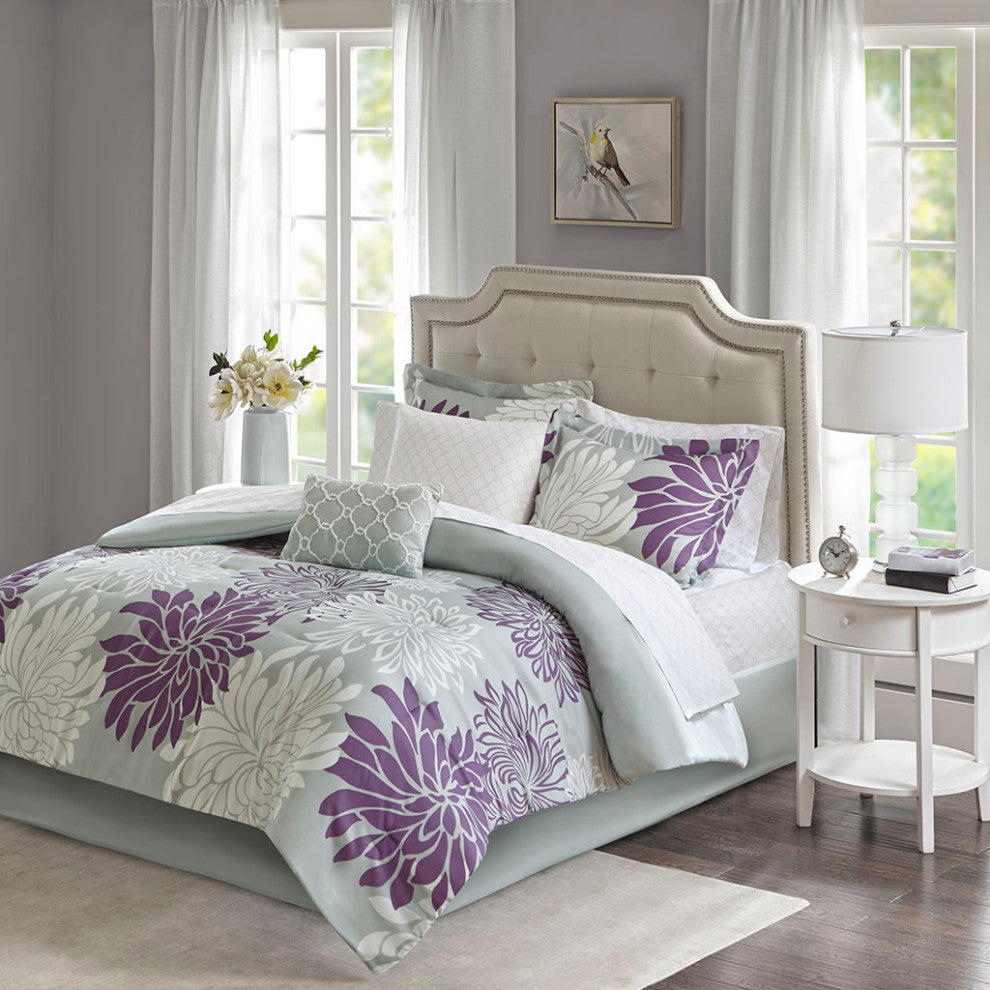 Madison Park Essentials Maible 9 Piece Comforter Set With Cotton Bed Sheets