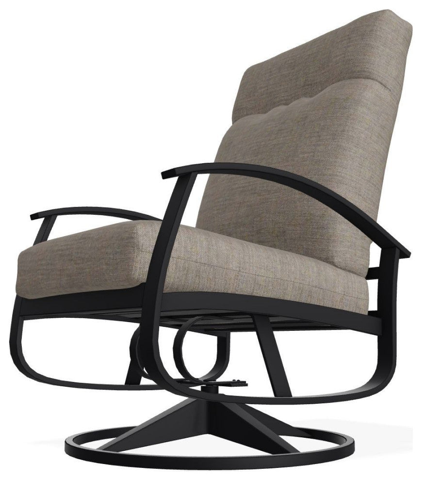 Belle Isle Cushion Deep Seat Outdoor Swivel Rocker, Rain Cast/Black